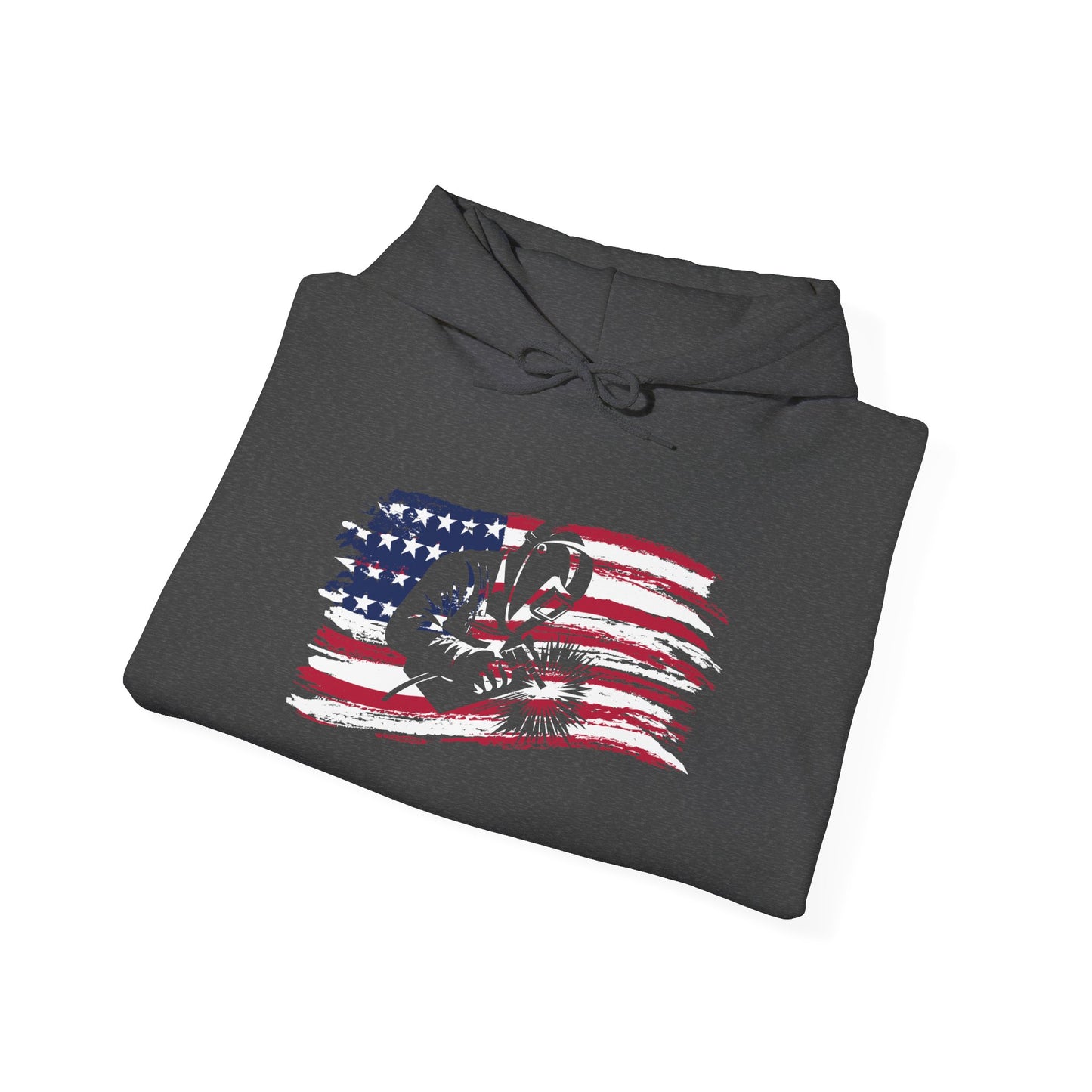 American Flag Paw Print Hoodie — Patriotic Dog Lover Sweatshirt