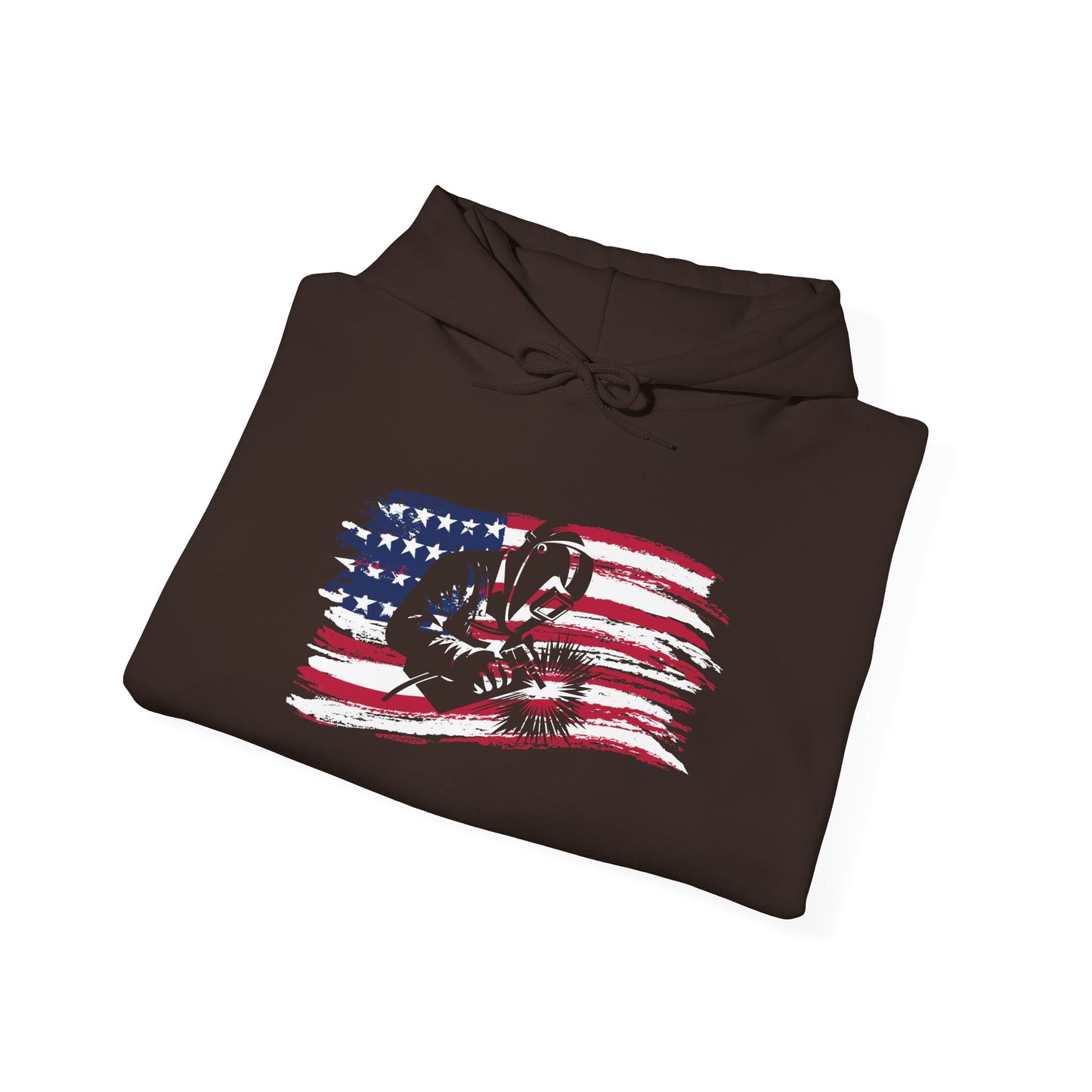 American Flag Paw Print Hoodie — Patriotic Dog Lover Sweatshirt