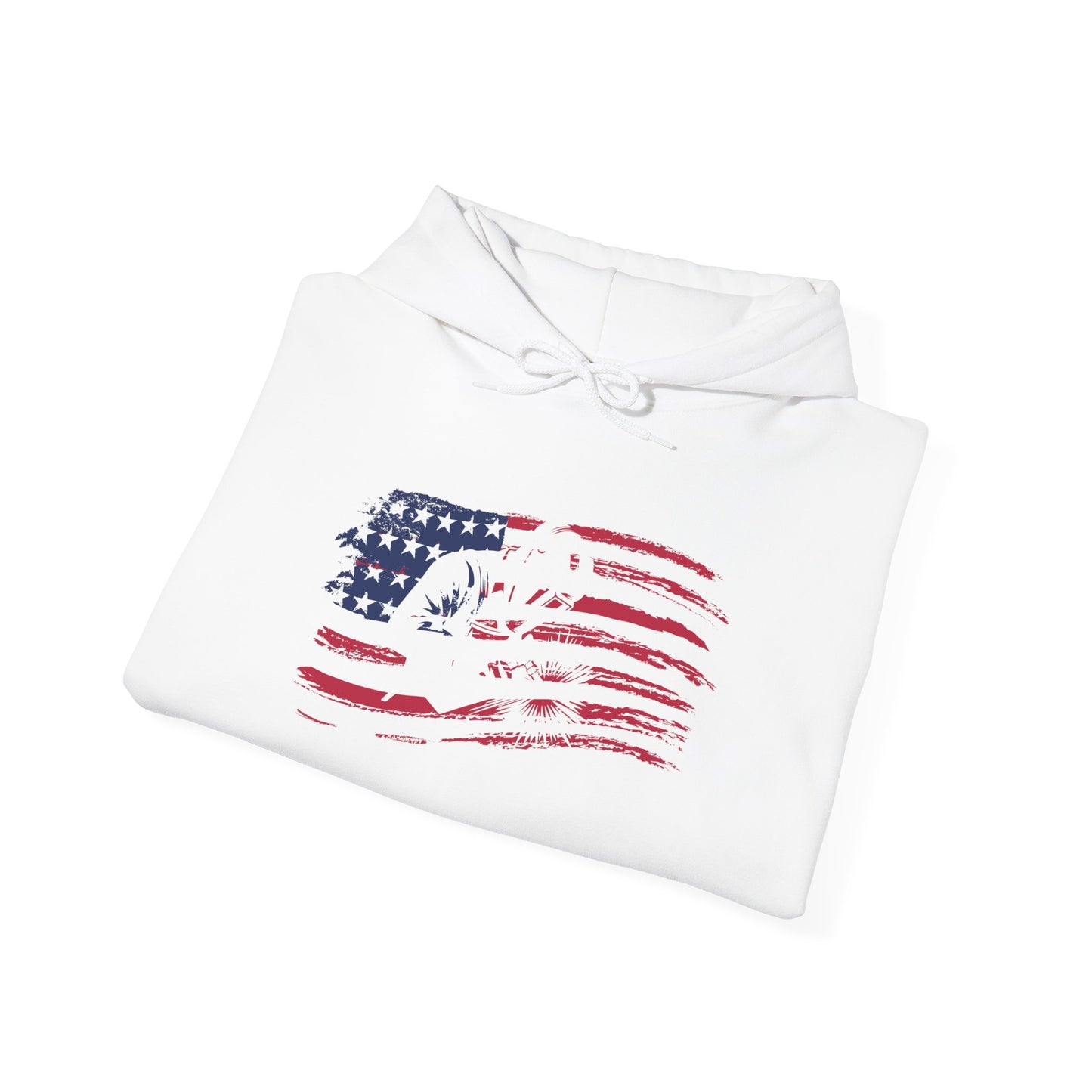 American Flag Paw Print Hoodie — Patriotic Dog Lover Sweatshirt