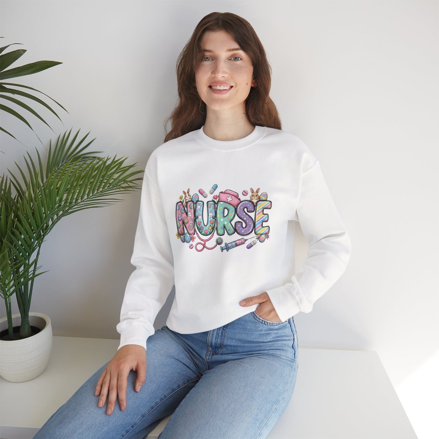 Nurse Floral Graphic Sweatshirt – Cute Medical Crewneck for Nurses