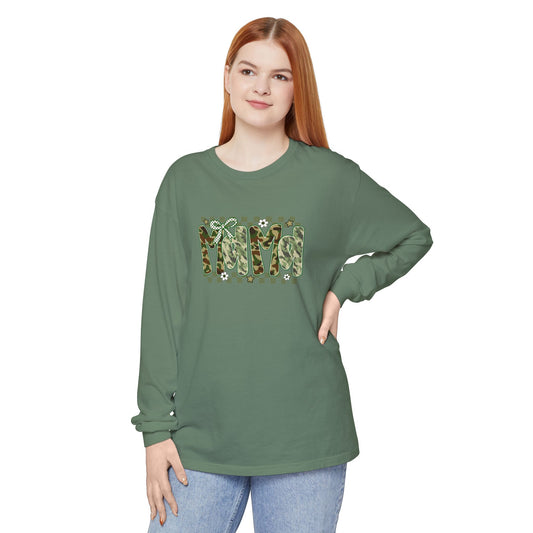 Camouflage Vibes Long Sleeve Tee — Mama Checkerboard Graphic