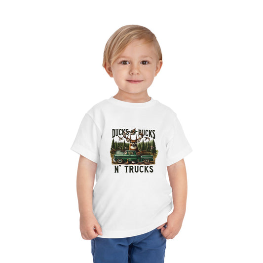 Ducks Bucks N' Trucks Toddler Tee - Cute Hunting Truck Graphic Shirt