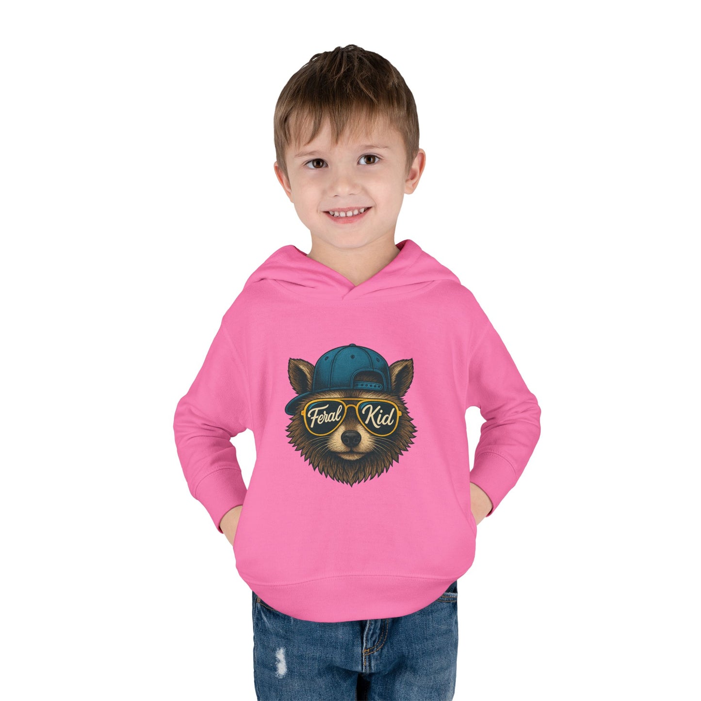 Toddler Hoodie — 'Forest Kid' Raccoon Graphic Kids Pullover