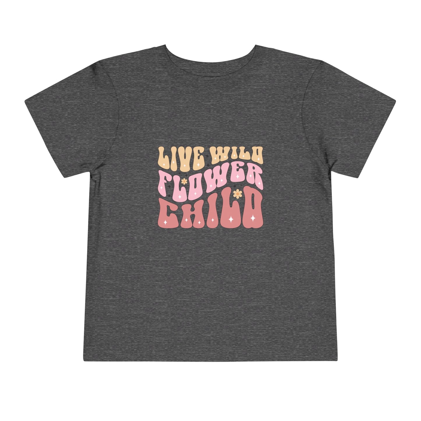 Toddler Tee — "Live Wild Flower Child" Retro Hippie Graphic