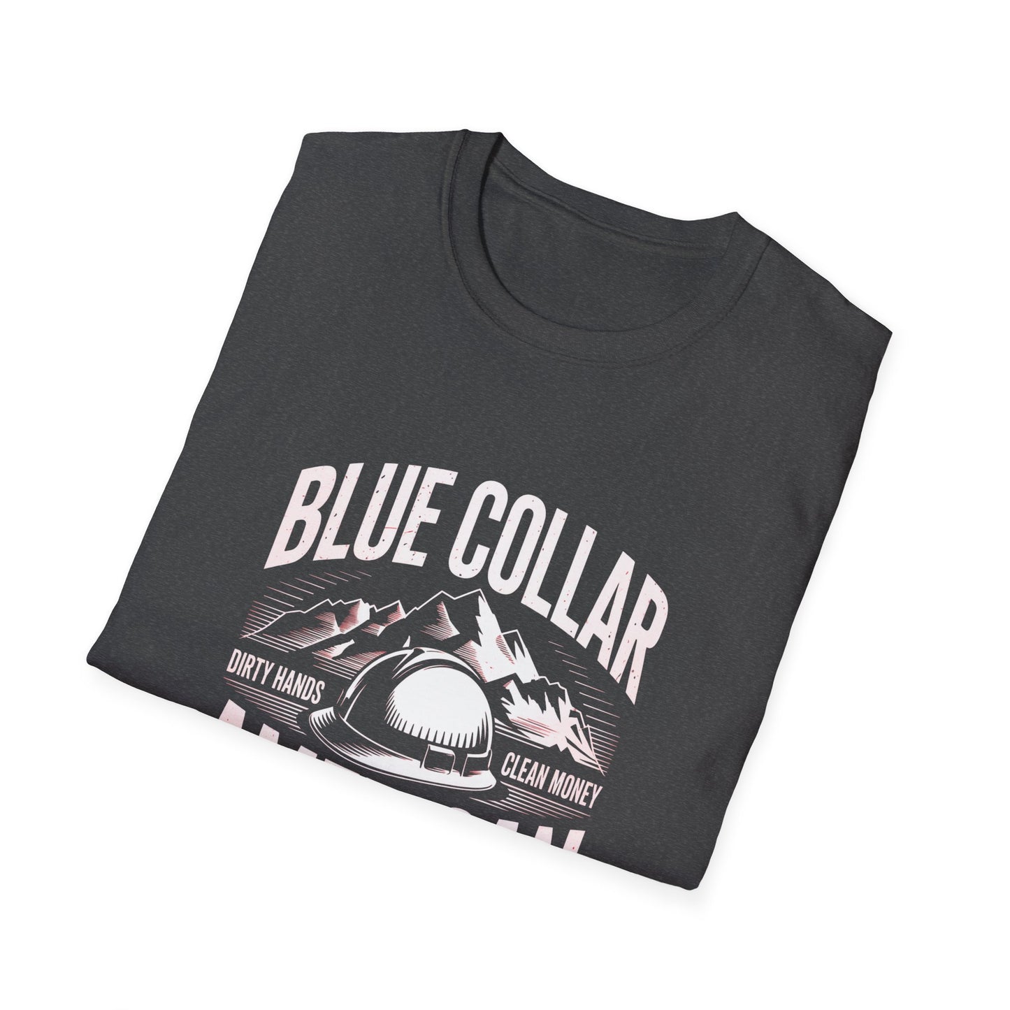 Blue Collar American T‑Shirt — Proud Worker Helmet Graphic