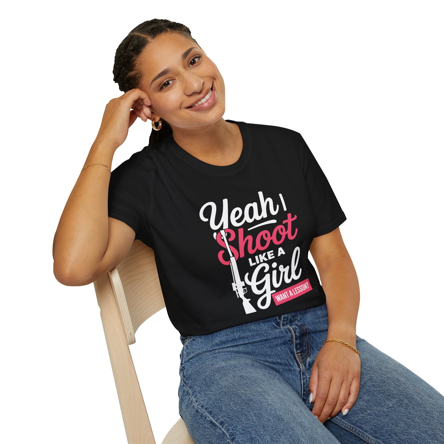 Yeah I Shoot Like a Girl T-Shirt — Funny Feminine Shooting Range Tee