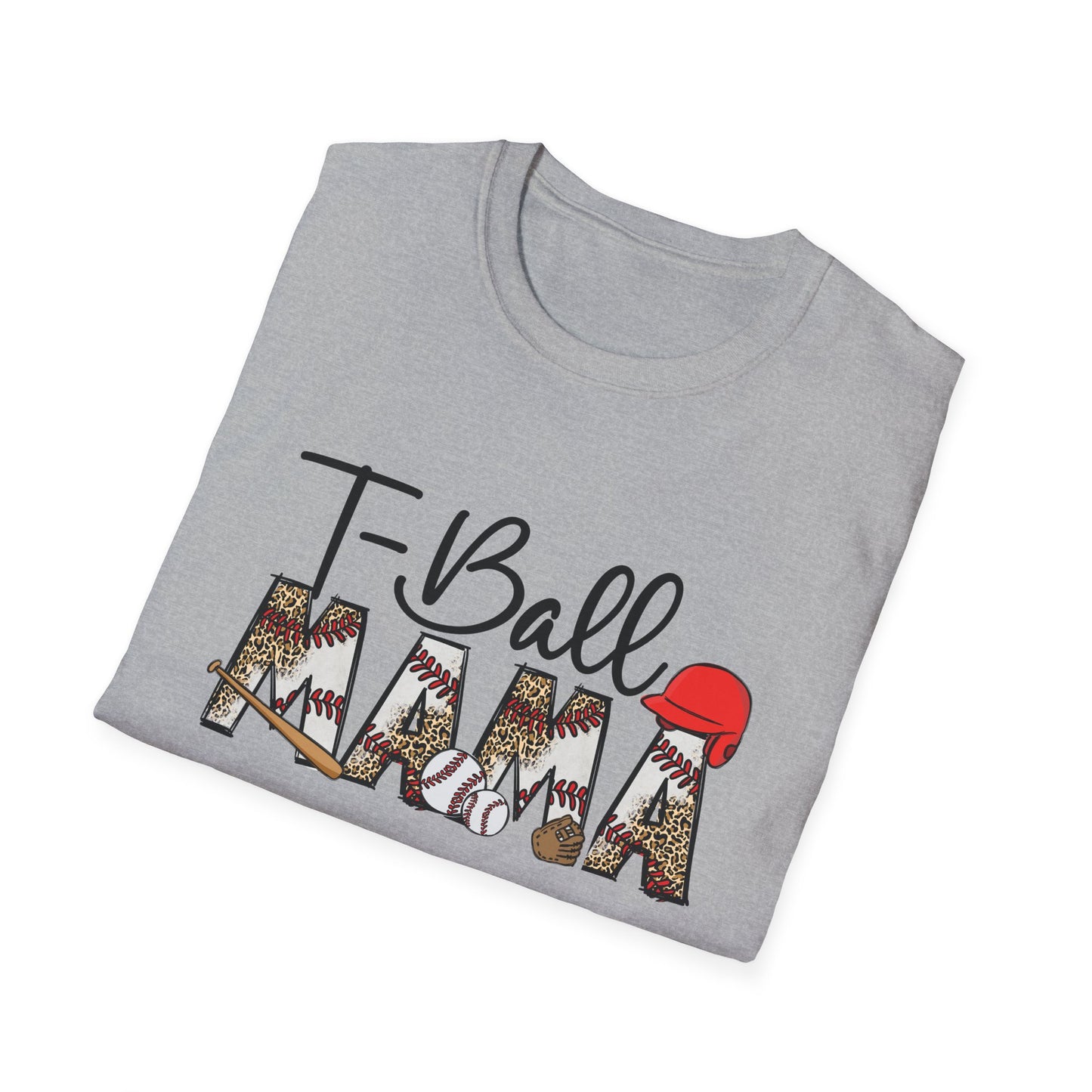 T‑Ball Mama T-Shirt — Cute Floral Baseball Mom Tee
