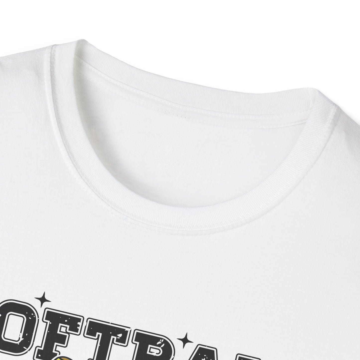 Softball Mom T-Shirt – Yellow Bow Checkerboard Design