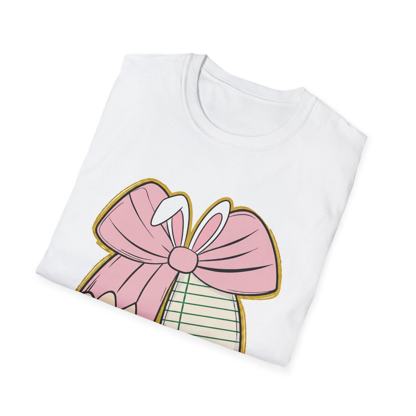 Girls' Back-to-School Bow Pencil T-Shirt — Cute Pink Ribbon & Notebook Graphic