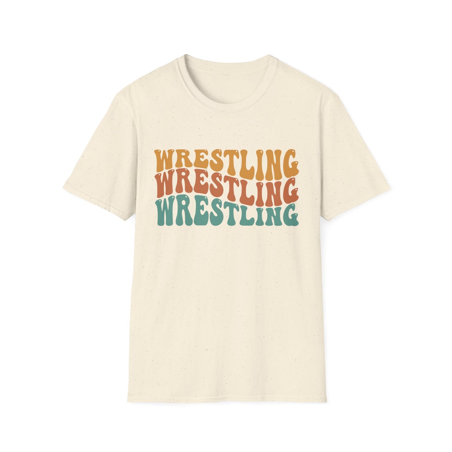Wrestling Retro Stacked T-Shirt — Vintage 70s Style Sports Tee