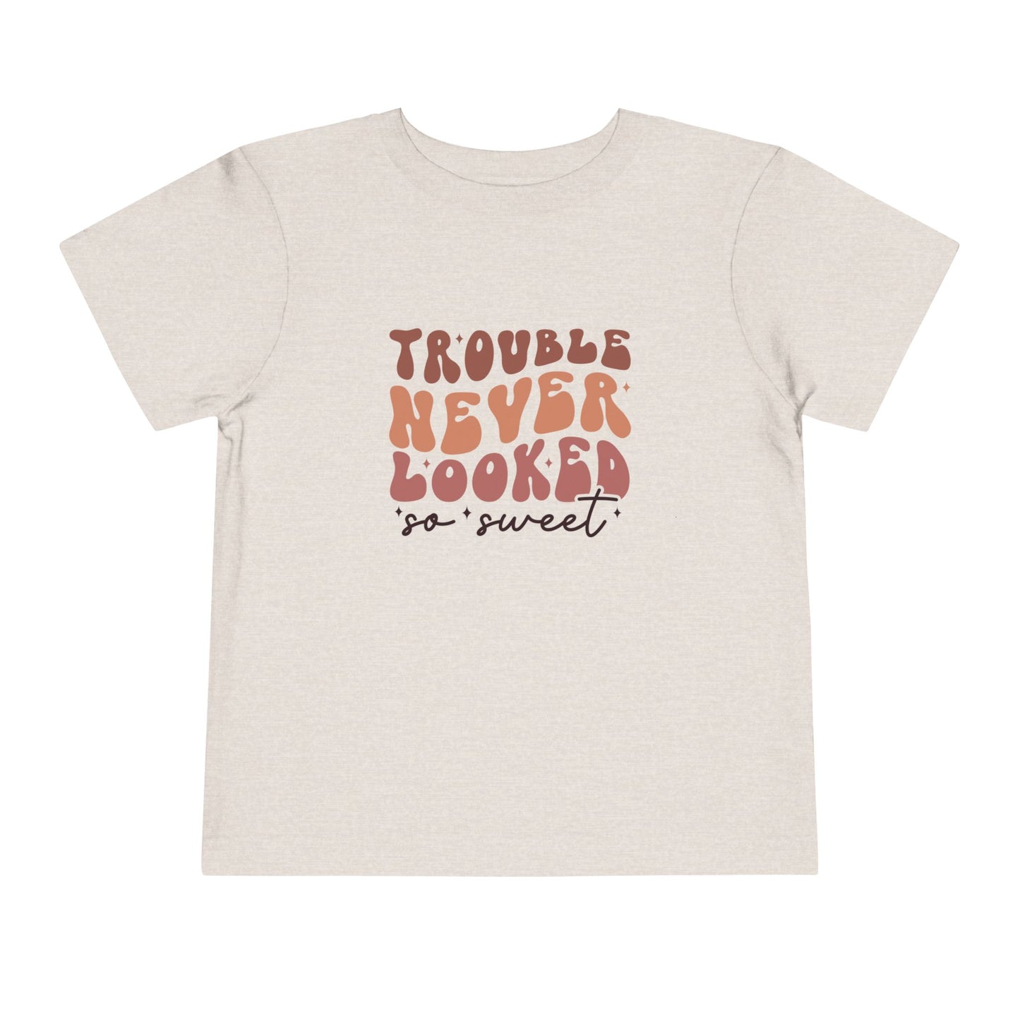 Toddler Tee — "Trouble Never Looked So Sweet" Retro Graphic