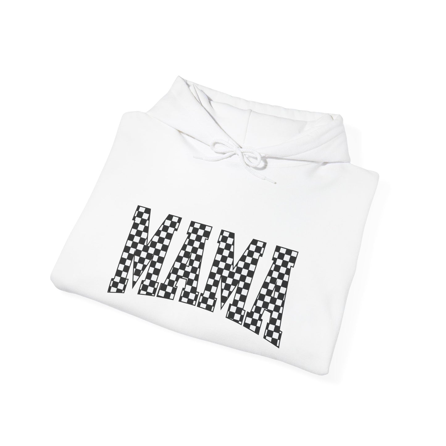 Mama Checkerboard Hoodie - Graphic 'MAMA' Pullover for Moms, Mother's Day Gift