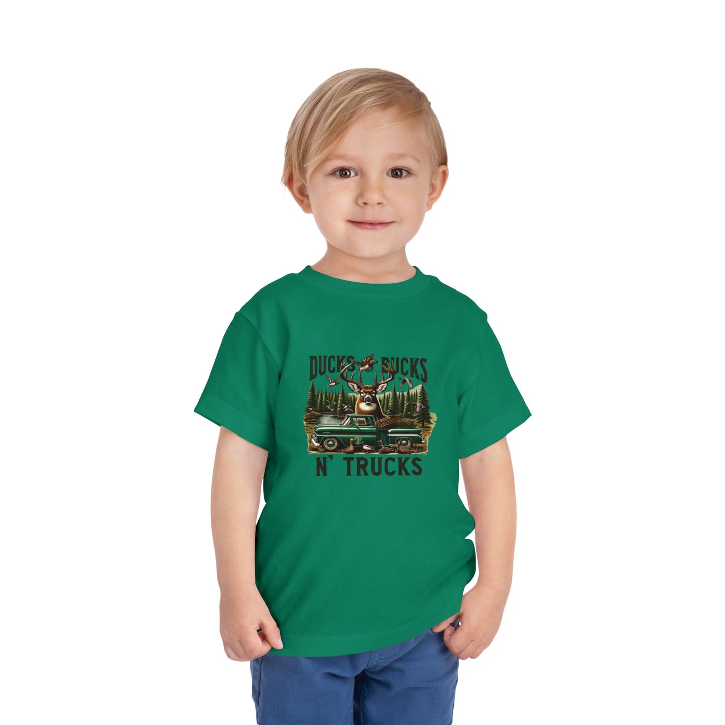 Ducks Bucks N' Trucks Toddler Tee - Cute Hunting Truck Graphic Shirt