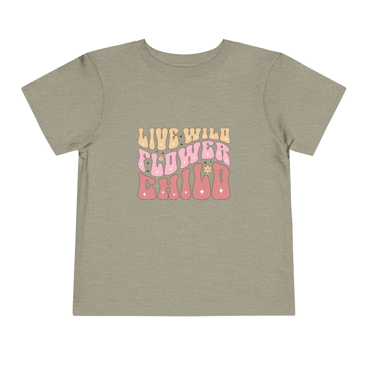Toddler Tee — "Live Wild Flower Child" Retro Hippie Graphic