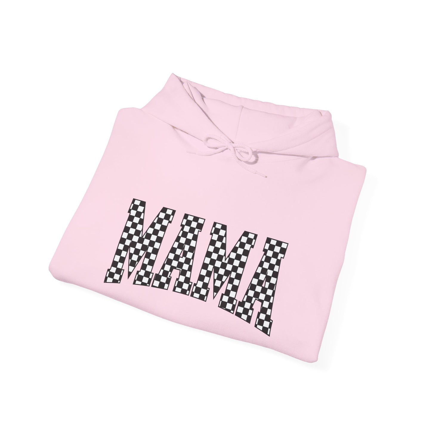 Mama Checkerboard Hoodie - Graphic 'MAMA' Pullover for Moms, Mother's Day Gift