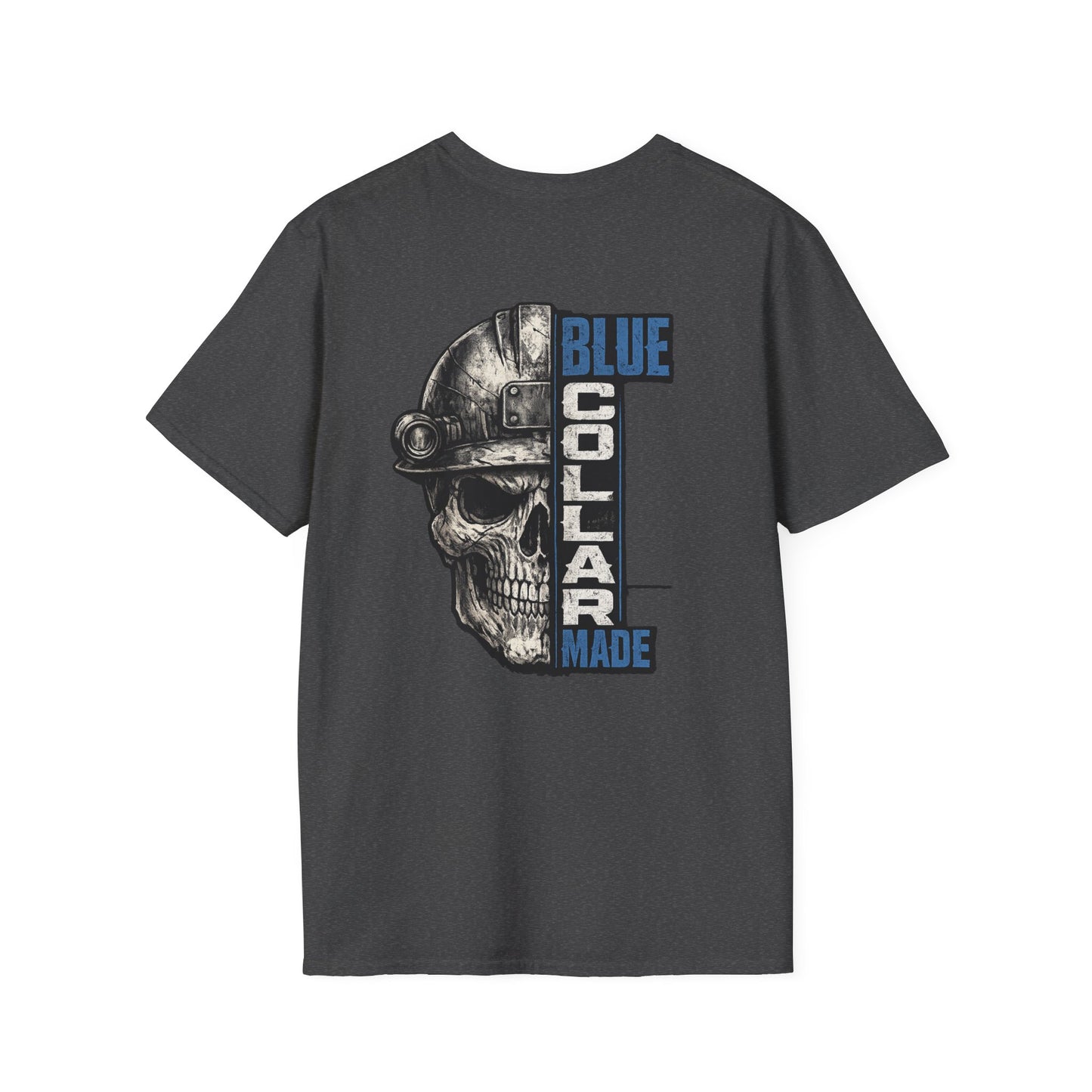 Blue Collar Made T-Shirt — Skull Hardhat Workwear Tee