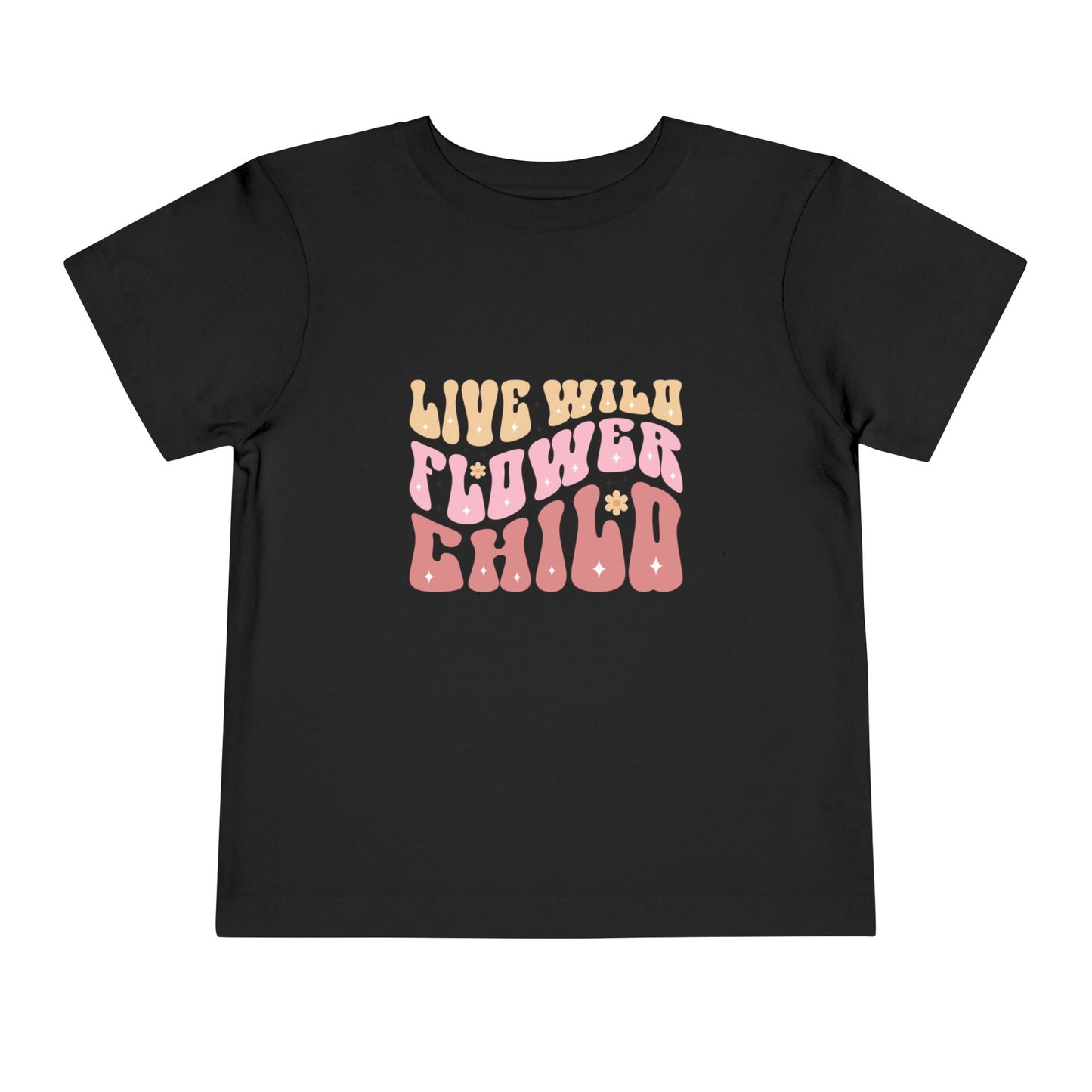 Toddler Tee — "Live Wild Flower Child" Retro Hippie Graphic