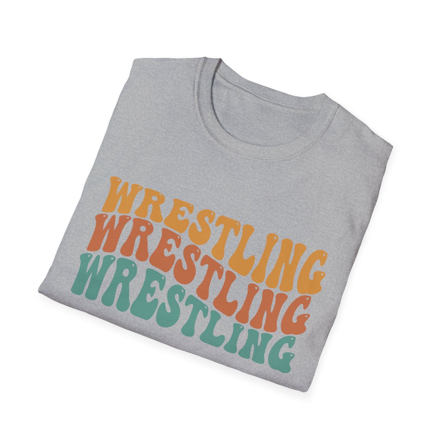 Wrestling Retro Stacked T-Shirt — Vintage 70s Style Sports Tee