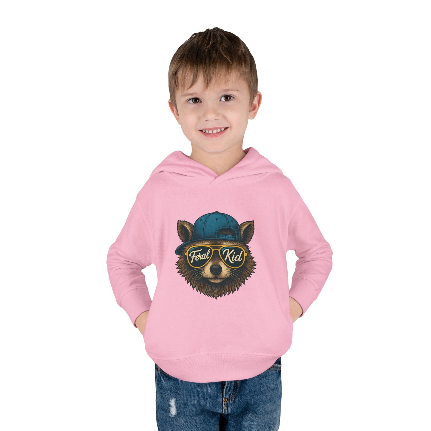 Toddler Hoodie — 'Forest Kid' Raccoon Graphic Kids Pullover