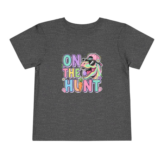 Toddler Tee — "On The Hunt" Colorful Dino Graphic