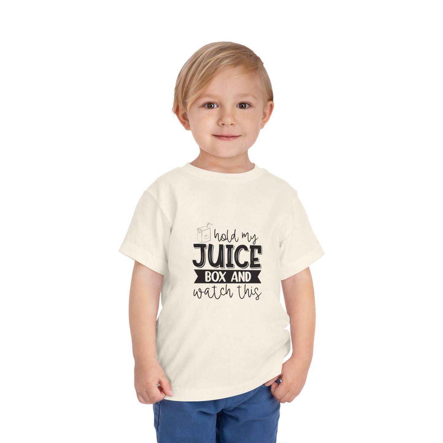 Toddler Tee – “Hold My Juice Box and Watch This” Cute Kid Graphic Shirt