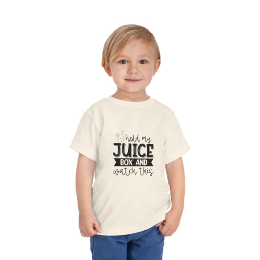 Toddler Tee – “Hold My Juice Box and Watch This” Cute Kid Graphic Shirt