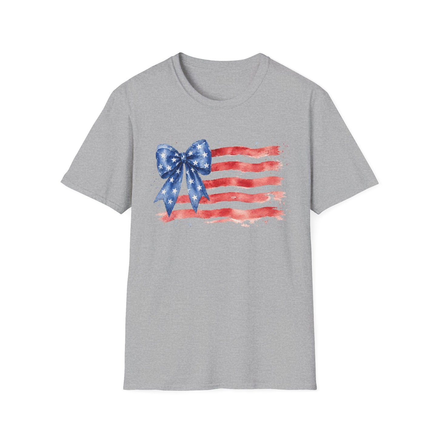 American Flag Bow T-Shirt — Patriotic Fourth of July Tee