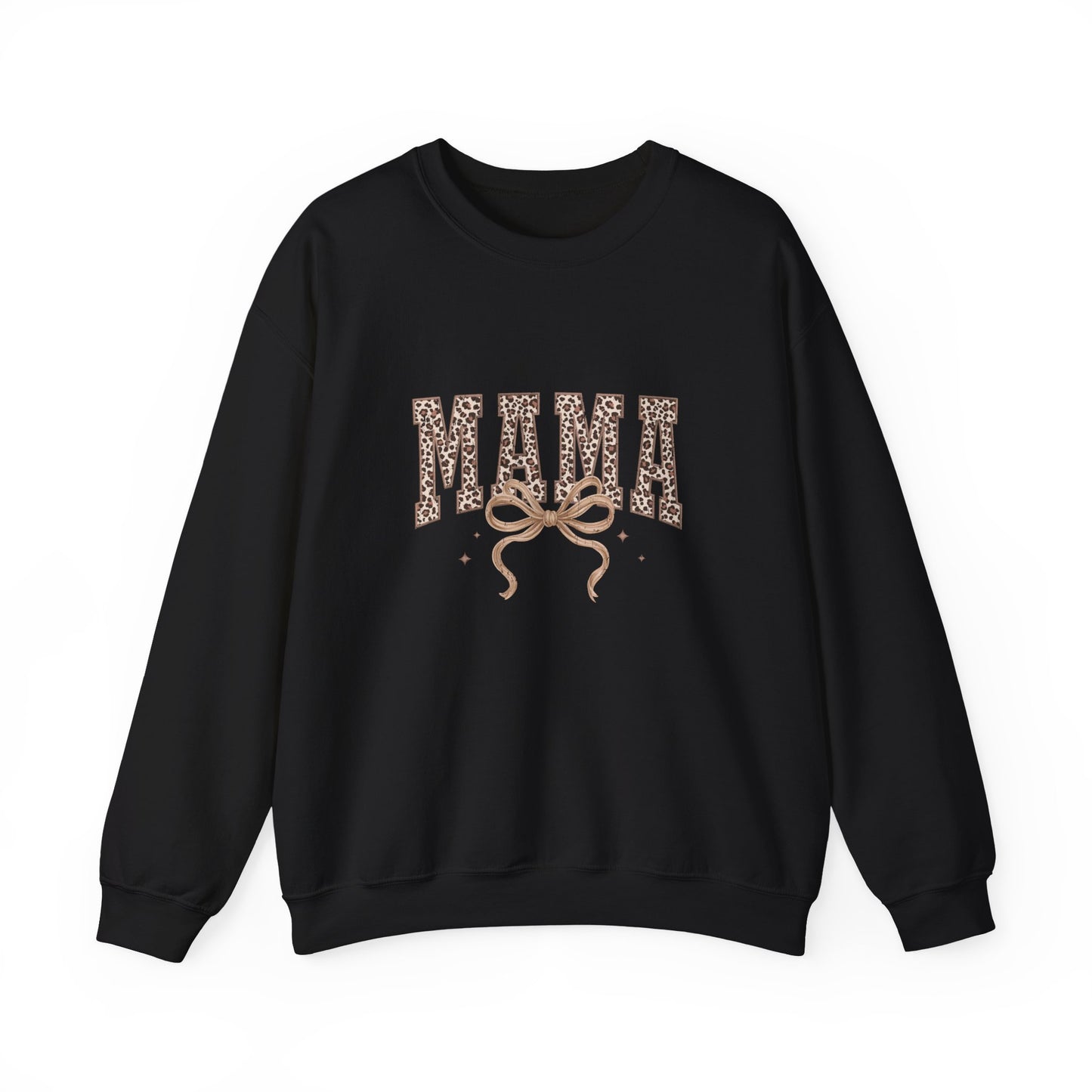 Mama Leopard Ribbon Crewneck Sweatshirt