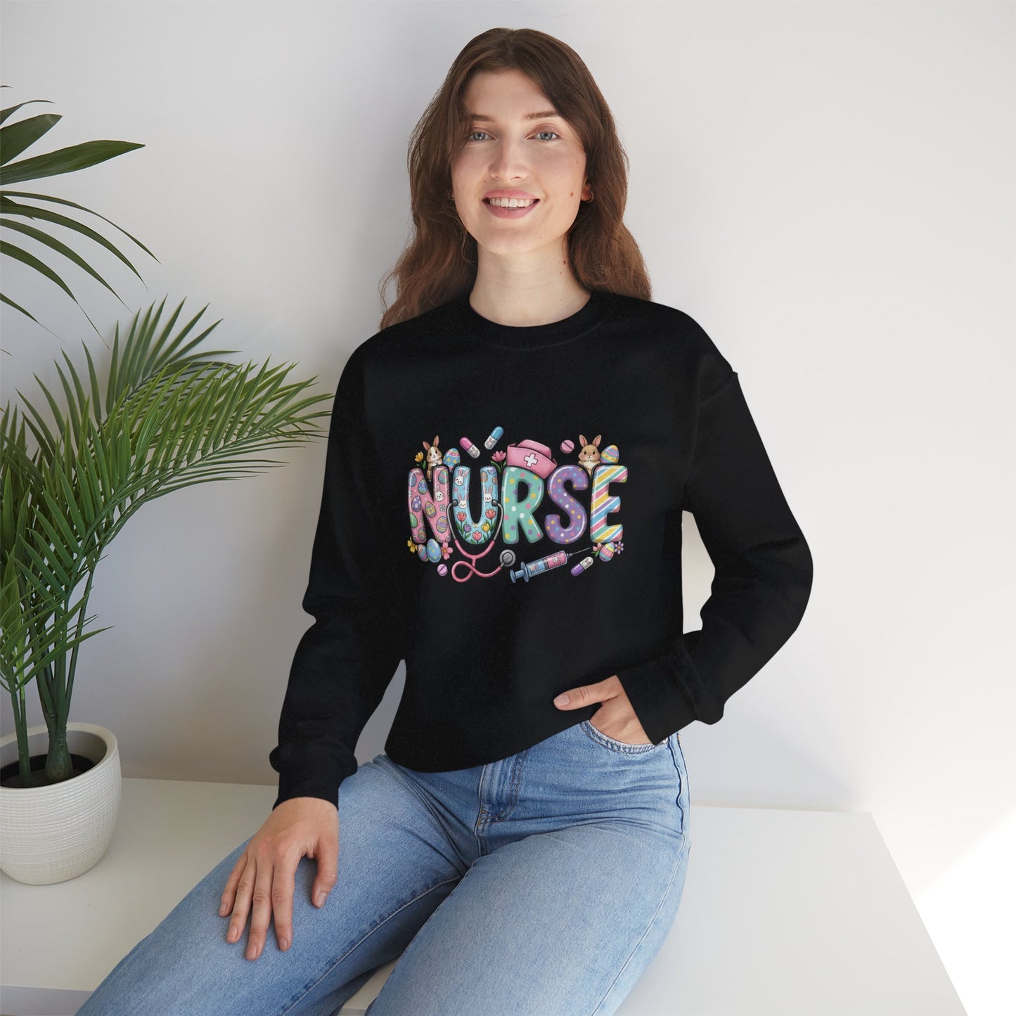 Nurse Floral Graphic Sweatshirt – Cute Medical Crewneck for Nurses