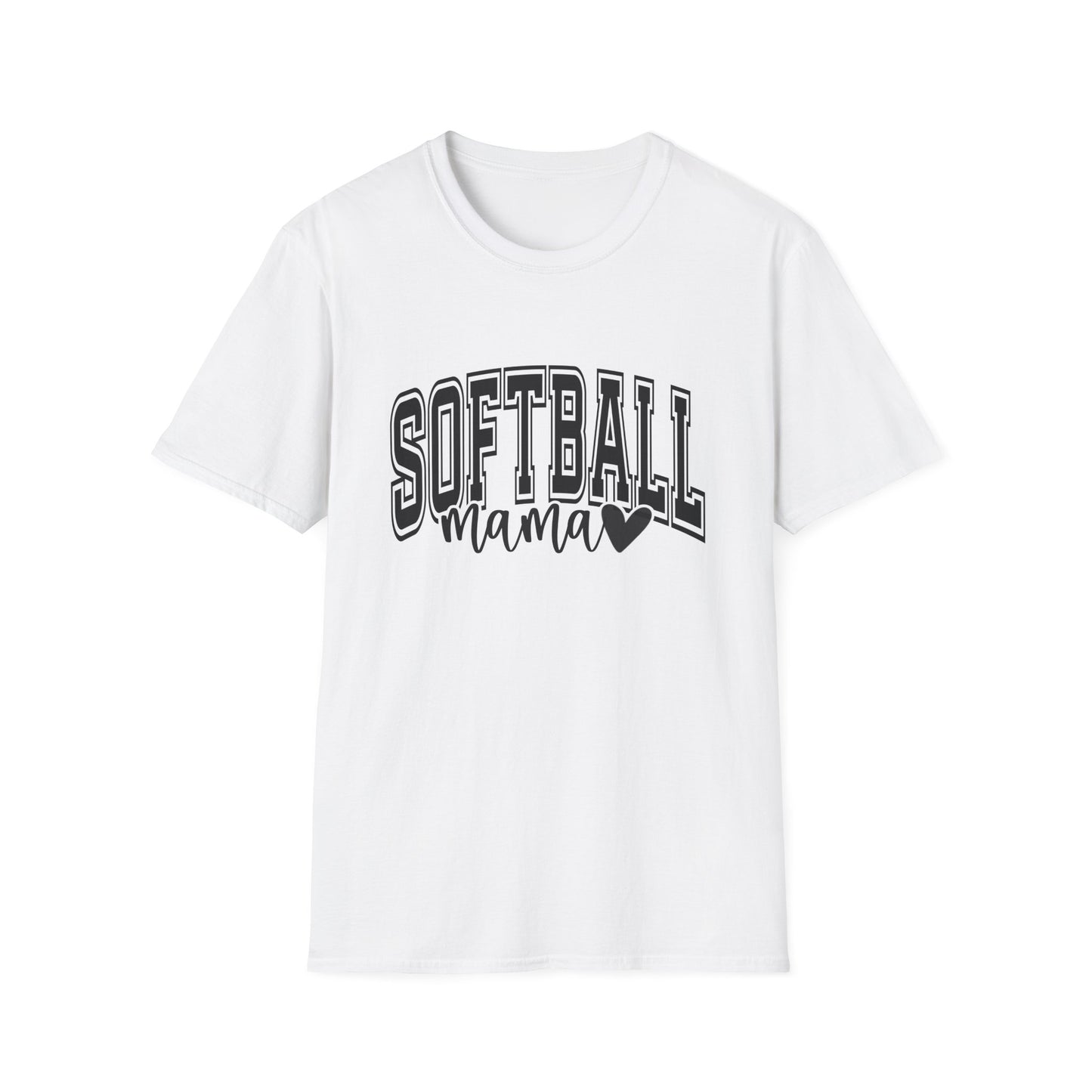 Softball Mama T-Shirt — Baseball/Softball Mom Tee with Heart