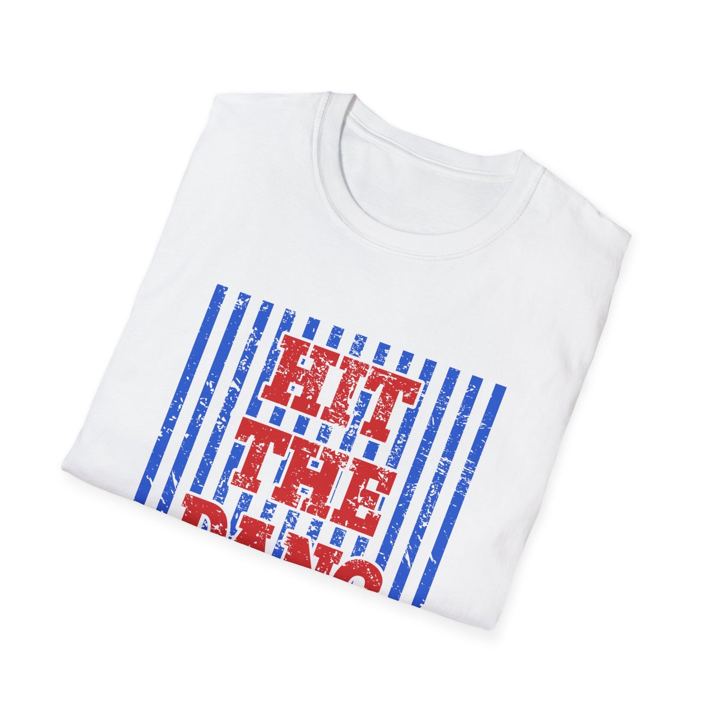 T-Shirt — "Hit The Dang Boll" Patriotic Striped Graphic Tee