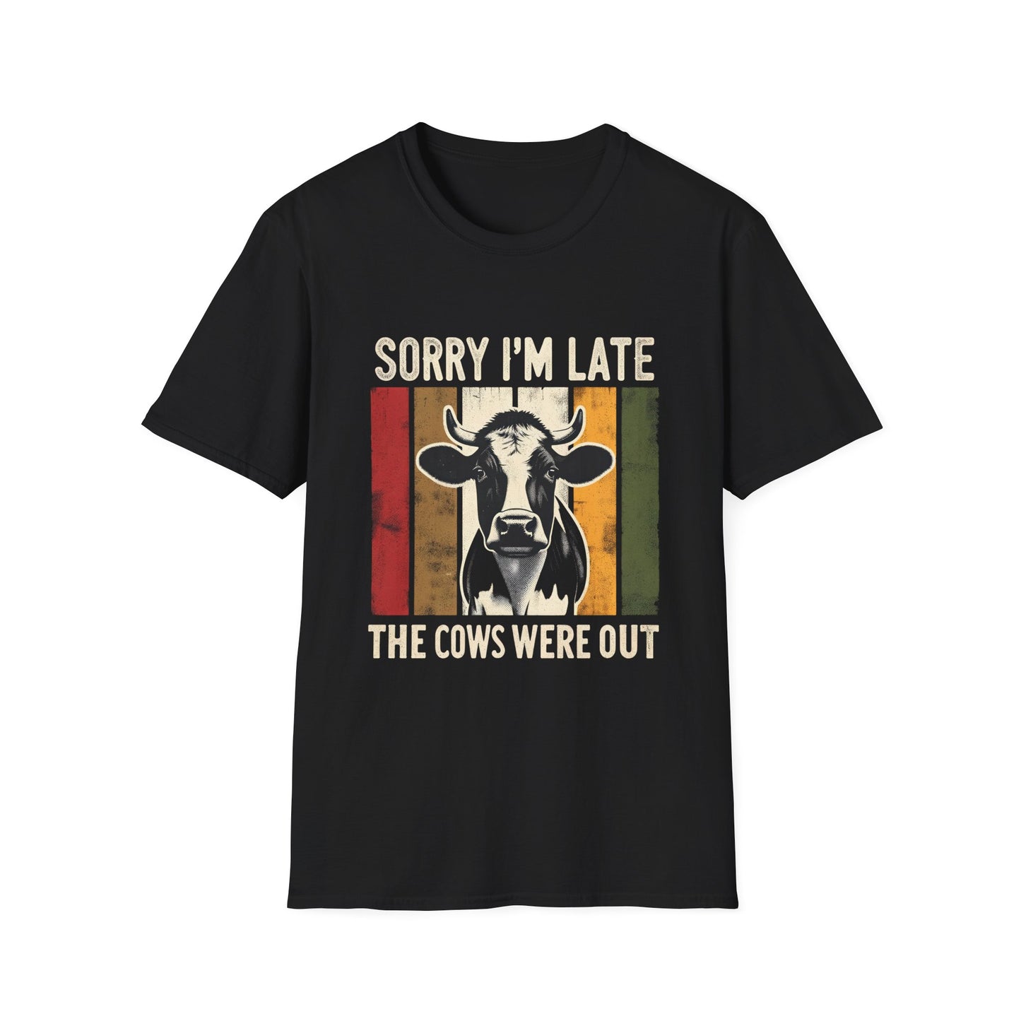 Sorry I'm Late The Cows Were Out T-Shirt — Vintage Cow Farm Animal Tee
